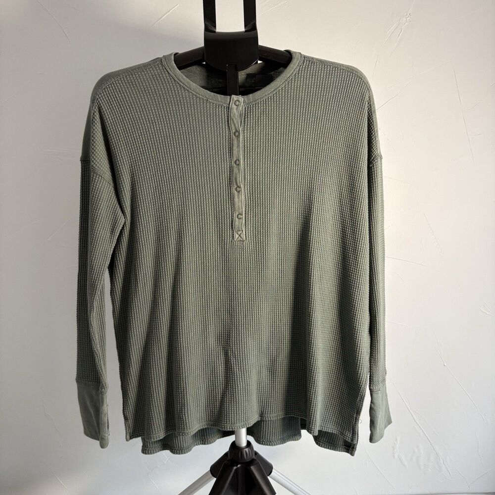 Aerie OFFLINE Waffle Henley Women’s Olive Green Size Small